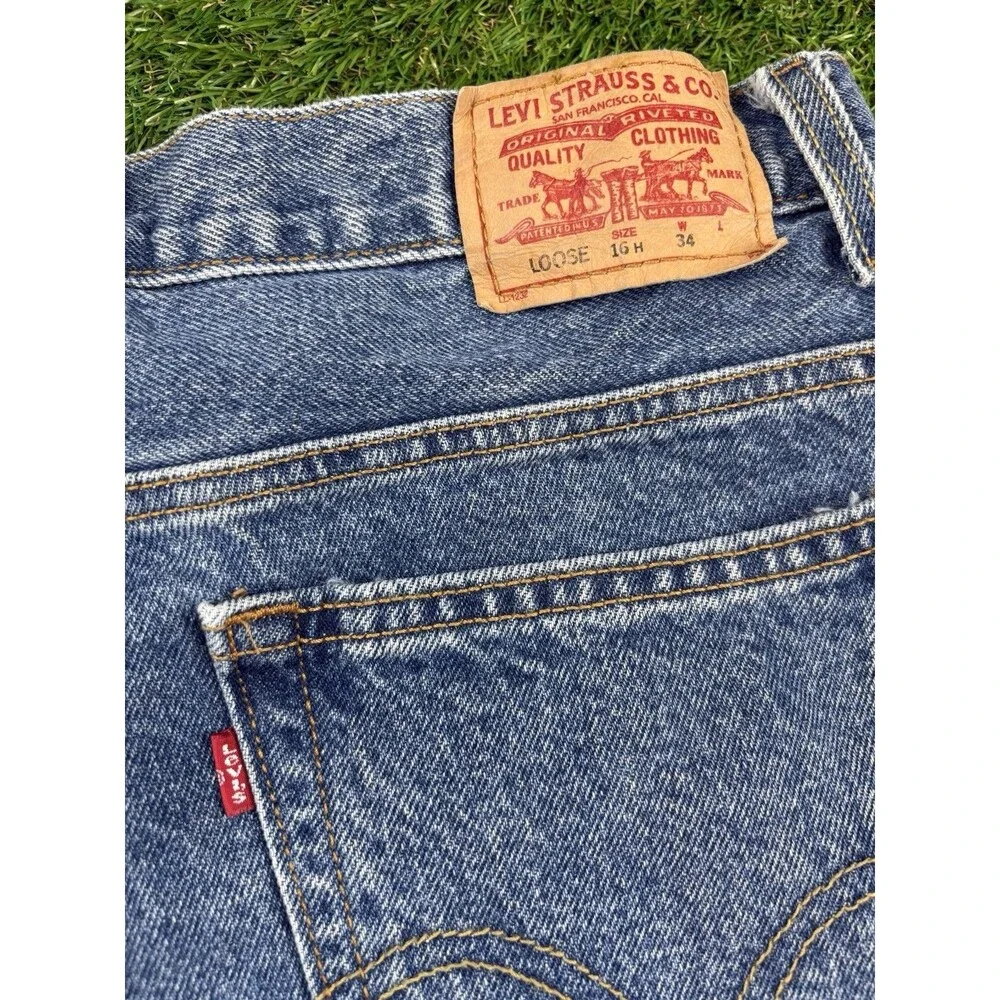 Vintage Levis 569 Jean Shorts Mens 34 Denim Jorts Skate Baggy Loose Fit Y2K